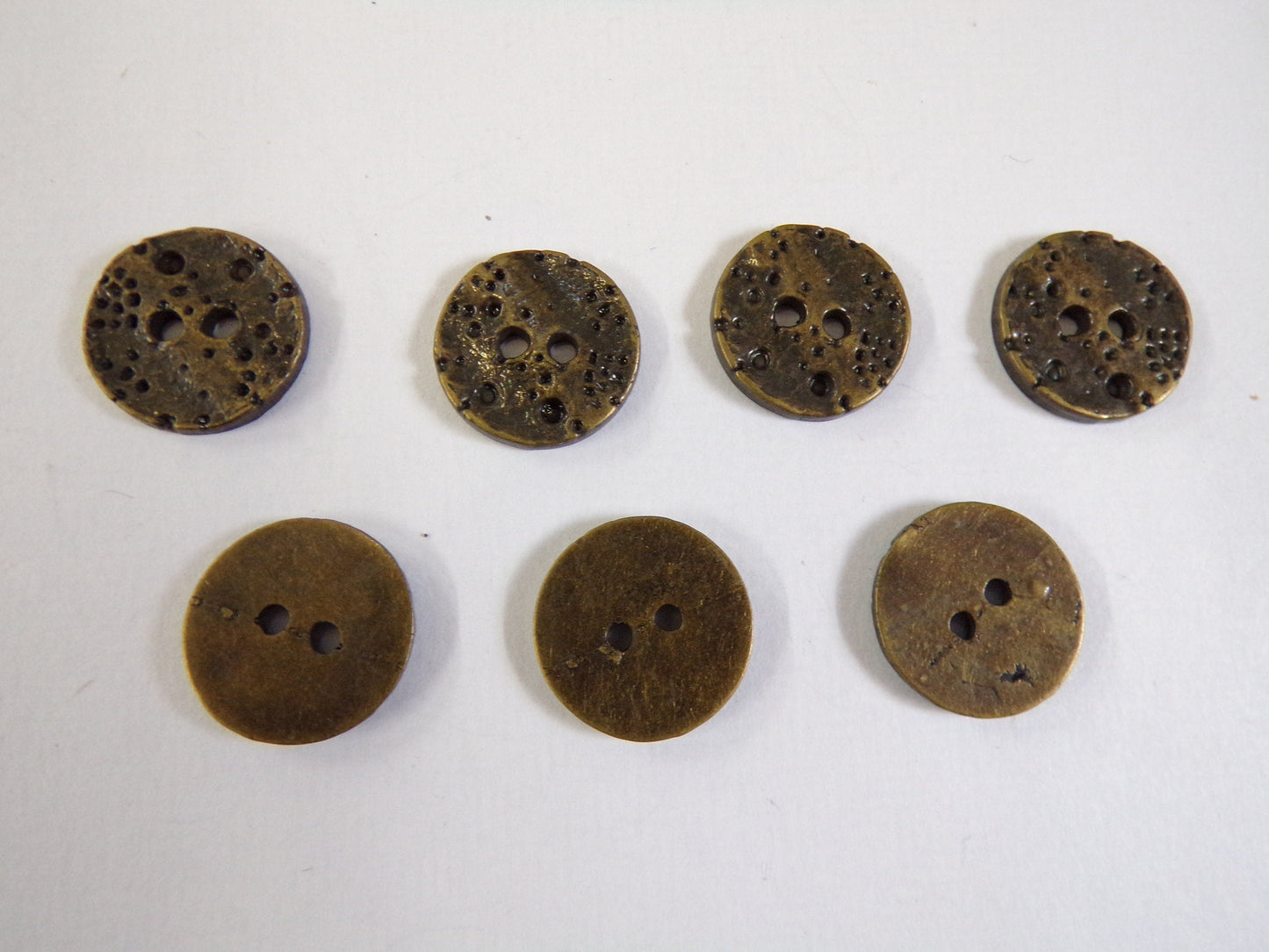 16mm, Stone effect Buttons, 2-hole Fancy buttons, Brown Buttons, Clothing, Knitwear, Sewing, Antique brass buttons, brass buttons