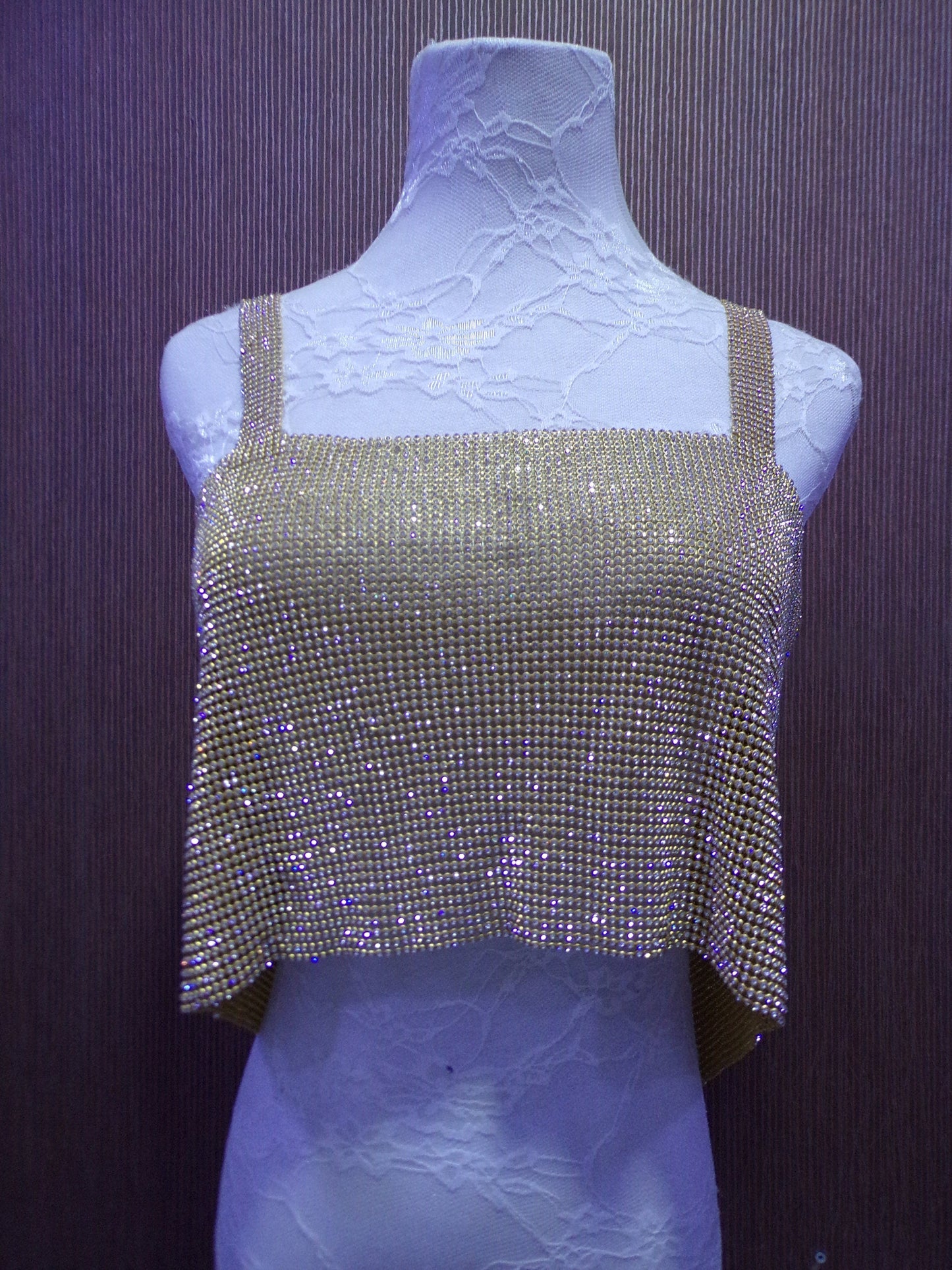 Gold or Silver Rhinestone Sparkle Top, Diamante Top, Party Top, Backless Top, Crop Top, Night club tank Top, saree blouse