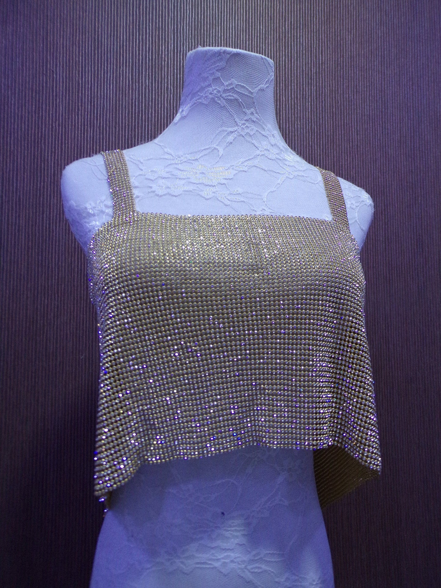 Gold or Silver Rhinestone Sparkle Top, Diamante Top, Party Top, Backless Top, Crop Top, Night club tank Top, saree blouse