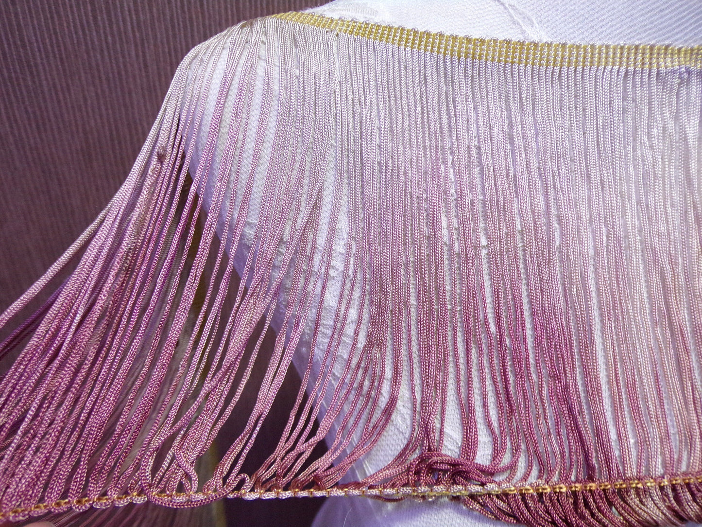 17cm Double sided fringe, Satin Fringe Trim, Dancewear, Curtain Trim, Party Fringe, Home Decor, multi colour fringe, 2 tone fringe