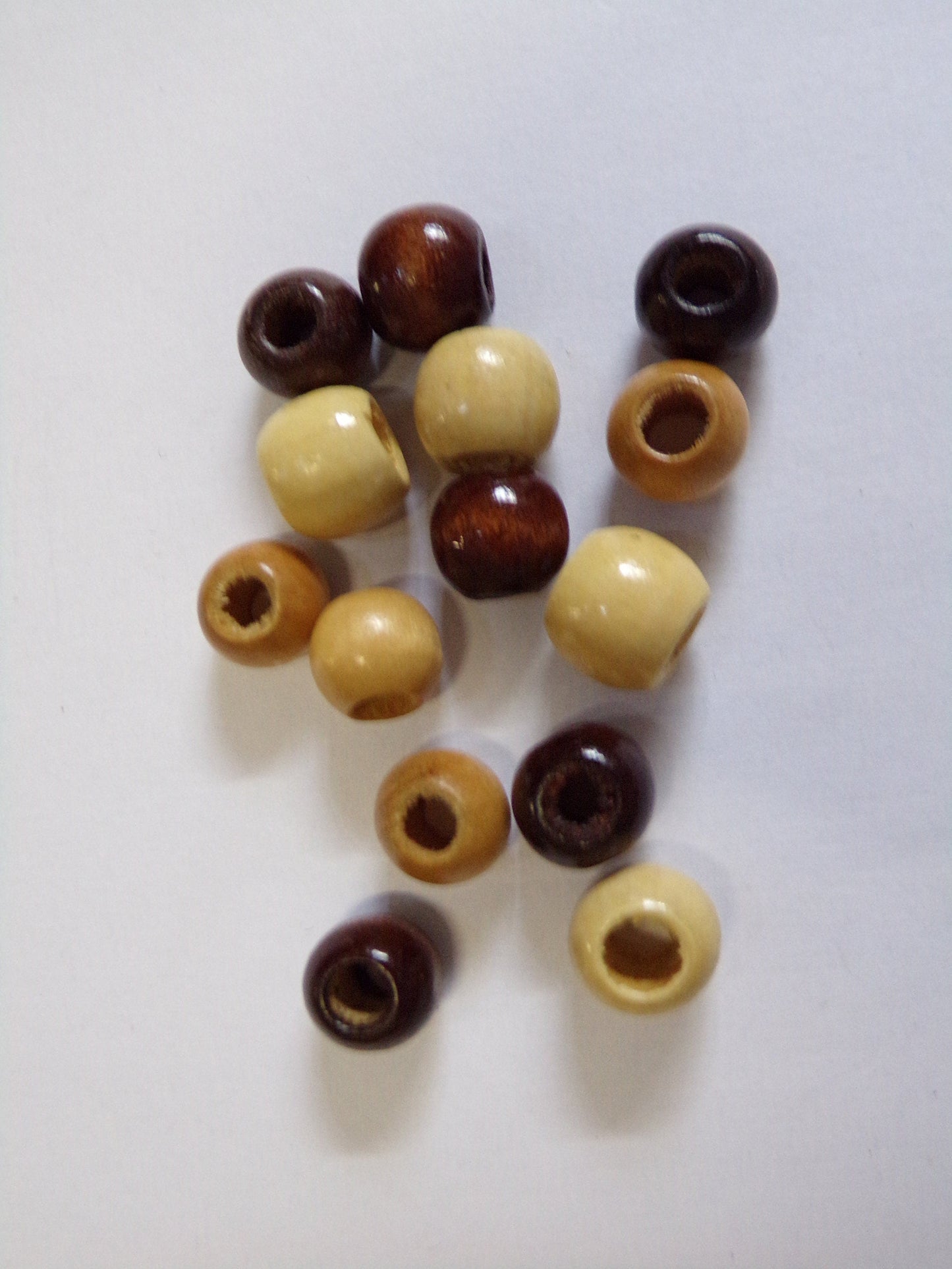 10mm, Round Wood Beads, Large Hole beads, Macrame beads, Jewel beads, Cord stopper, Jewellery, Craft, beads, colour beads