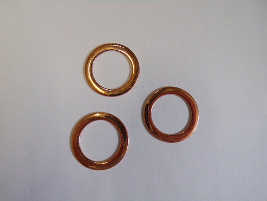 3cm Rose Gold Flat Metal Rings, Solid Metal Hoop Rings, metal rings, metal hoops, napkin rings, swimwear rings, rings, copper rings