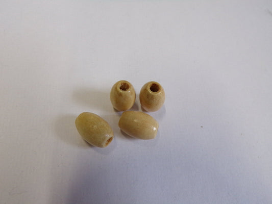 12mm Oval Wood Beads, Natural beads, Macrame beads, Jewel beads, Cord stopper, Jewellery, Craft, beads