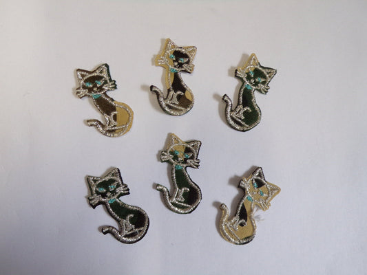 4pcs Fancy Cat Appliques, Iron on Embroidered Patch, Sewing Patch, Decoration, Sewing, Craft