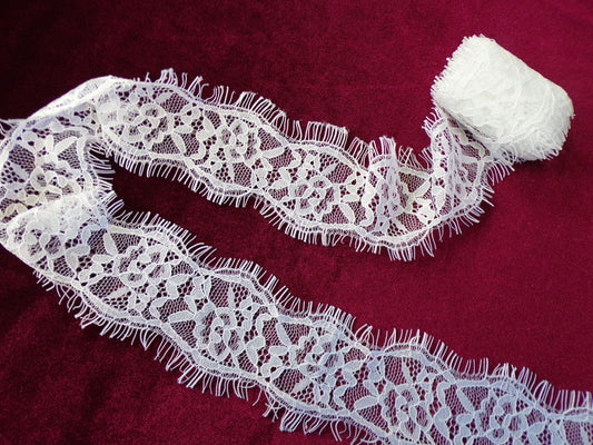 1mtr, White Lace Trim 5cm wide, French Lace, Lingerie Lace, Decorative Lace Trim, Underwear, Tops, Dresses, Clothing