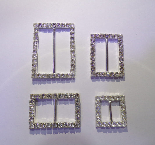 Silver Diamante Buckles ,Rhinestone Crystal Metal Buckle, Belt Buckle, Bag Buckle, Bridal, Decor, Sewing, Craft