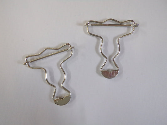 4cm Dungaree Clips, Silver Dungaree clips, 2pcs