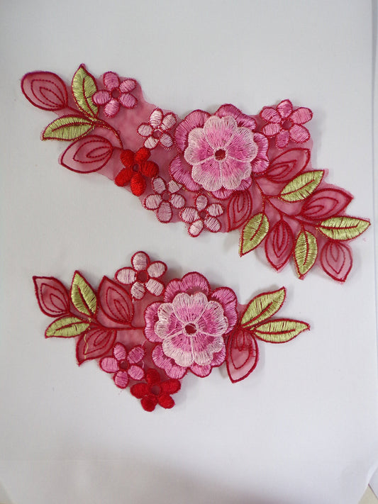 Embroidered Sakura applique, Embroidered  Patch, Decorative Patch, Clothing, Bags, Jackets