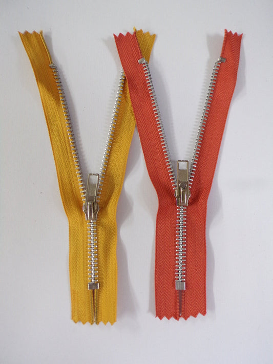 6" Zips, Closed Ended Zip Metal Teeth, Zip, Silver Zip, Closed End zipper, Dress zip, Clothing zippers, metal zips