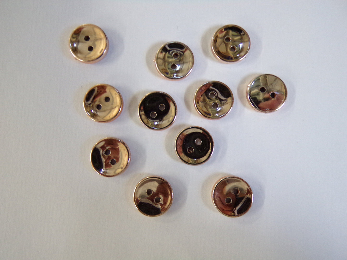 12.5mm Metallic Buttons, 2-hole buttons, Shirt Buttons, Metal Style Buttons, Blouse, Dress, Cardigan button, Sewing, Knitting, Shiny buttons