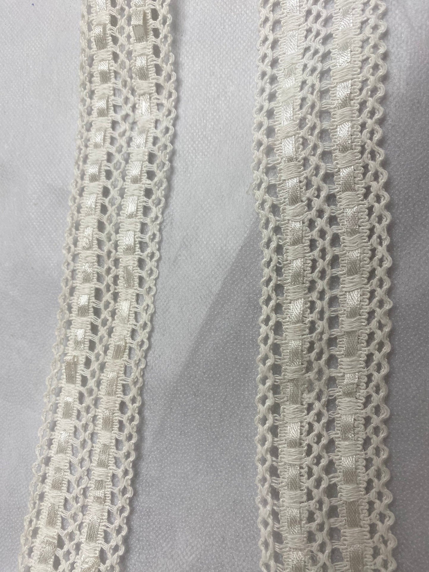 Cotton lace trim, white ribbon slot lace, 4cm, lace, ribbon lace, crochet lace