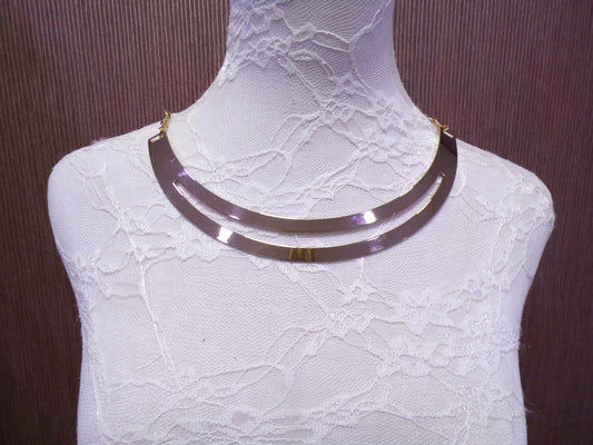 Gold Neck Trim, Gold Metal Necklace, Jewel Neck Trim with clips