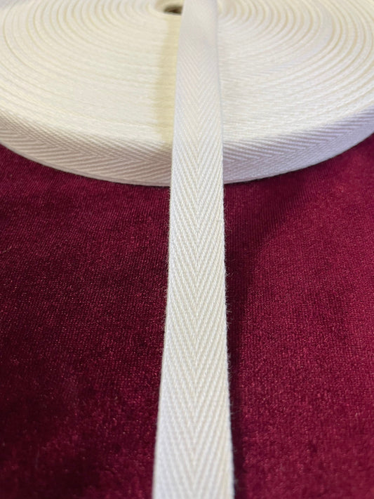 12mm cotton webbing, cotton webbing, flat cord, cord, herringbone tape