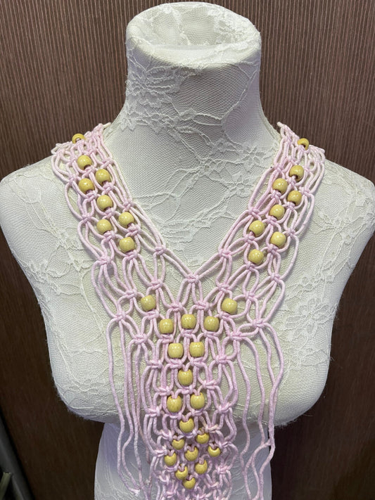 Boho trim, wooden bead trim, festival trim, neck trim, bead trim, neck trim, string neck trim