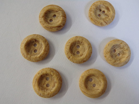 6 pcs Beige Buttons, 2-hole 20mm Imitation Wood Pattern, Shirt Buttons, Coat Buttons, Sewing Button, Knitwear Buttons