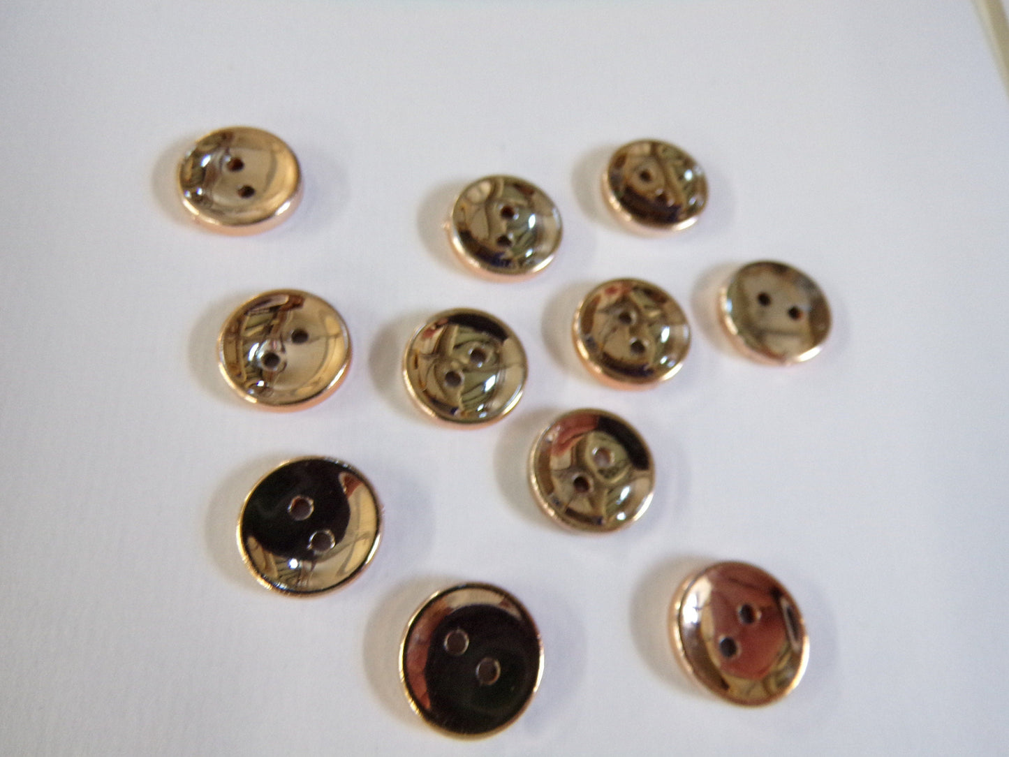 12.5mm Metallic Buttons, 2-hole buttons, Shirt Buttons, Metal Style Buttons, Blouse, Dress, Cardigan button, Sewing, Knitting, Shiny buttons