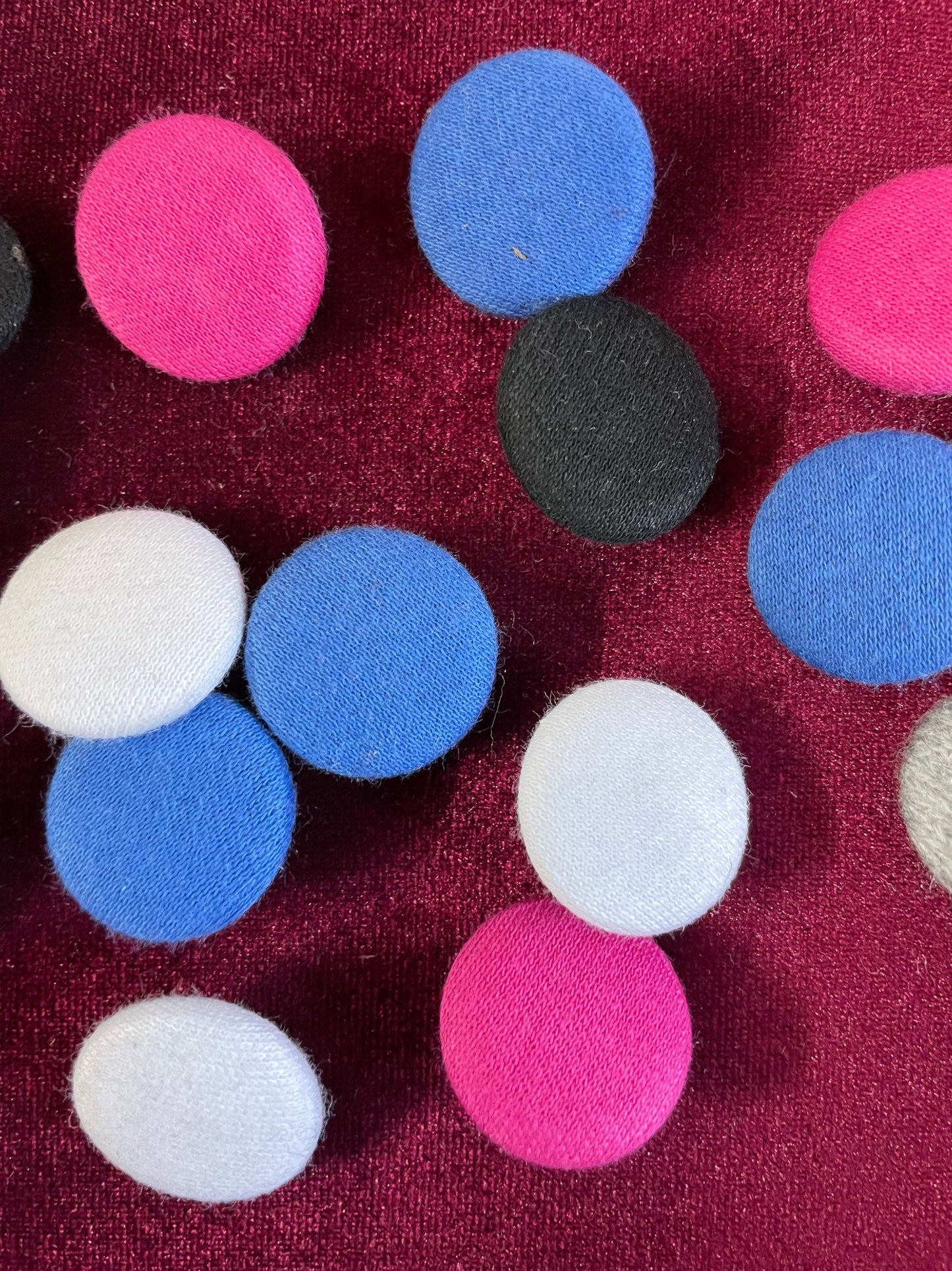 36L, 23mm, fabric covered buttons, buttons, fabric buttons, 5 colours