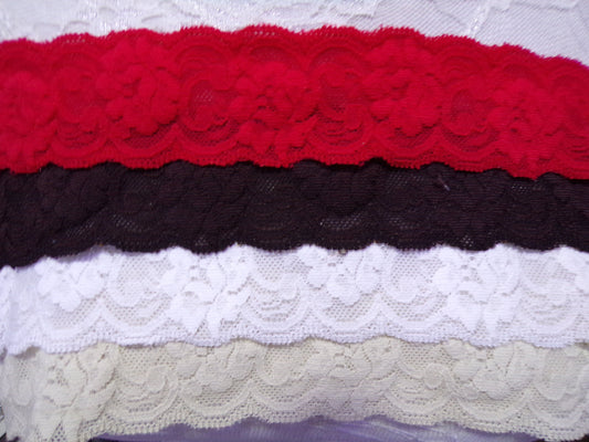 5cm wide Delicate Soft Stretch Lace Trim, Stretch lace, Soft Lingerie lace, 1mtr, lace, nylon lace.
