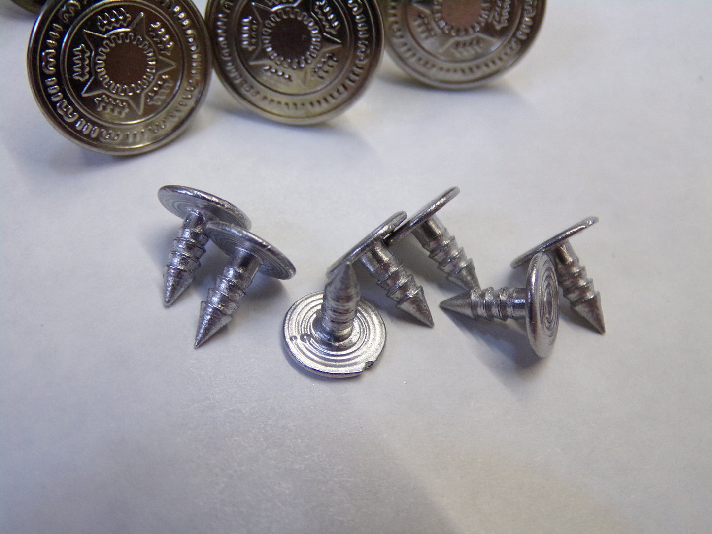 16mm Jeans Buttons Studs and Back, Silver and Brass Jeans Buttons, Metal Jeans Buttons Hummer on, Denim Buttons