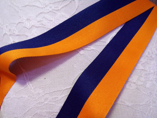 43mm wide Blue Orange Tape, Decorative tape for Sewing, Ribbon for Craft, Home decor, Sewing, stripe tape