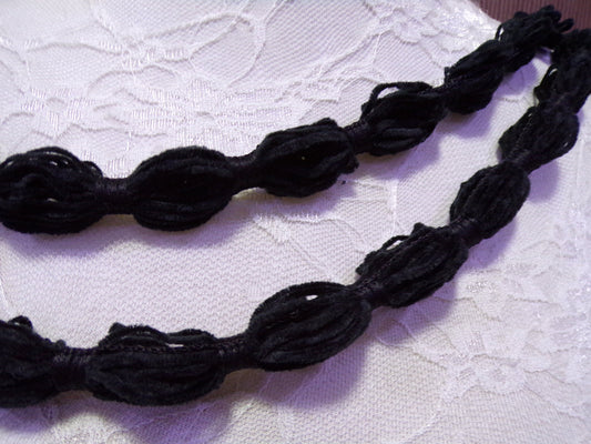 1mtr Black Velvet Trim, Decorative Trim for Sewing, Craft, Home Decor, 2cm wide