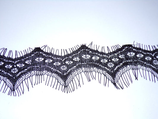 5.5cm wide Delicate Lace, French Lace, Eyelash Black Lace, Lingerie lace, Decorative Lace for Sewing, Craft, Dress, Top