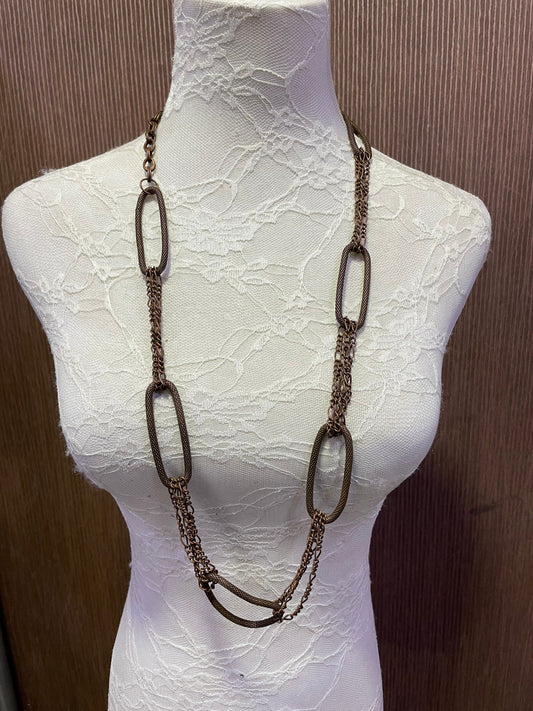 Chain necklace, bronze necklace, brass necklace, vintage necklace, necklace, costume necklace