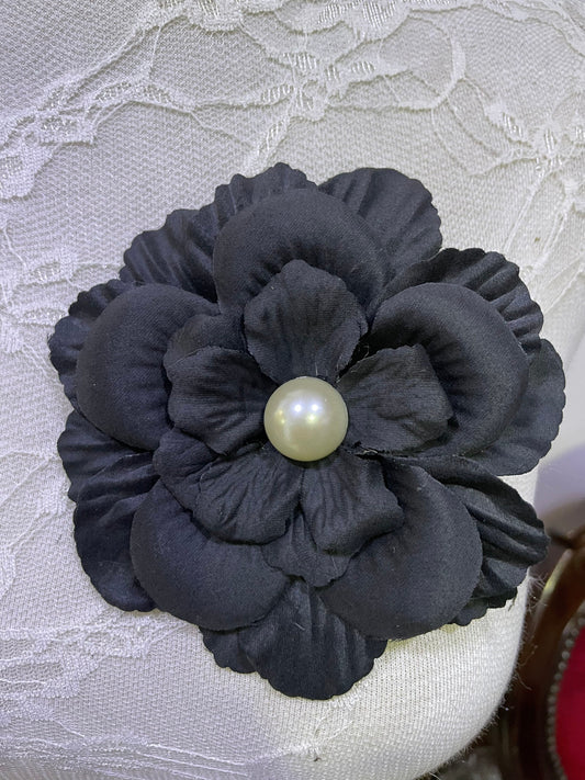 Black Pearl corsage, black corsage, corsage, vintage corsage, corsage brooch