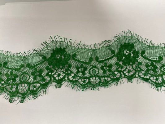 Eyelash lace, Green lace, Jade green lace