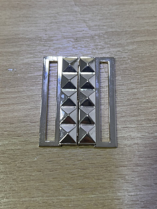 50mm Metal Gold Clasp with textured square, Metal Gold Clasp, Metal Buckle, 2 part buckle, nurse buckle, buckle