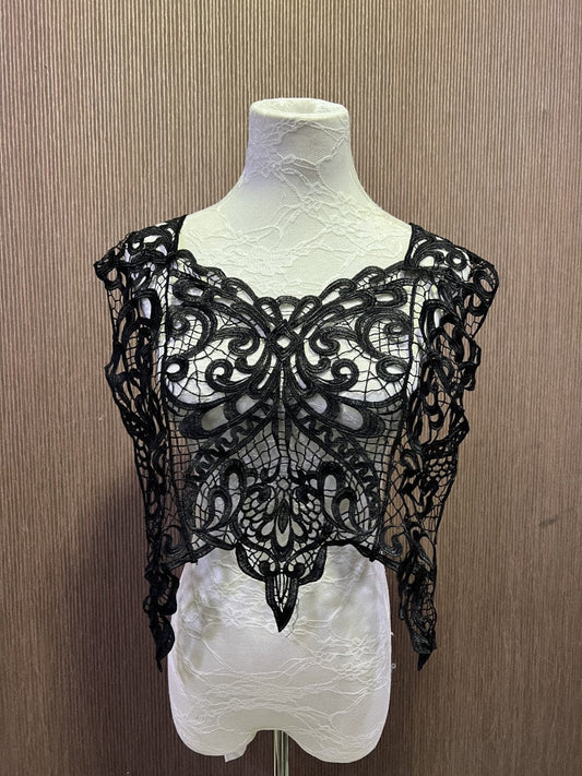 Large Black Lace Applique, Lace Motif, Applique, Lace, lace trim, full body trim, black appliqué
