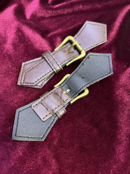 15cm Brown Metal Buckle with Straps with pointed corners, Replacement Strap and Buckle, Kilt Strap, Half belt, Bag Buckle, Skirt Buckle