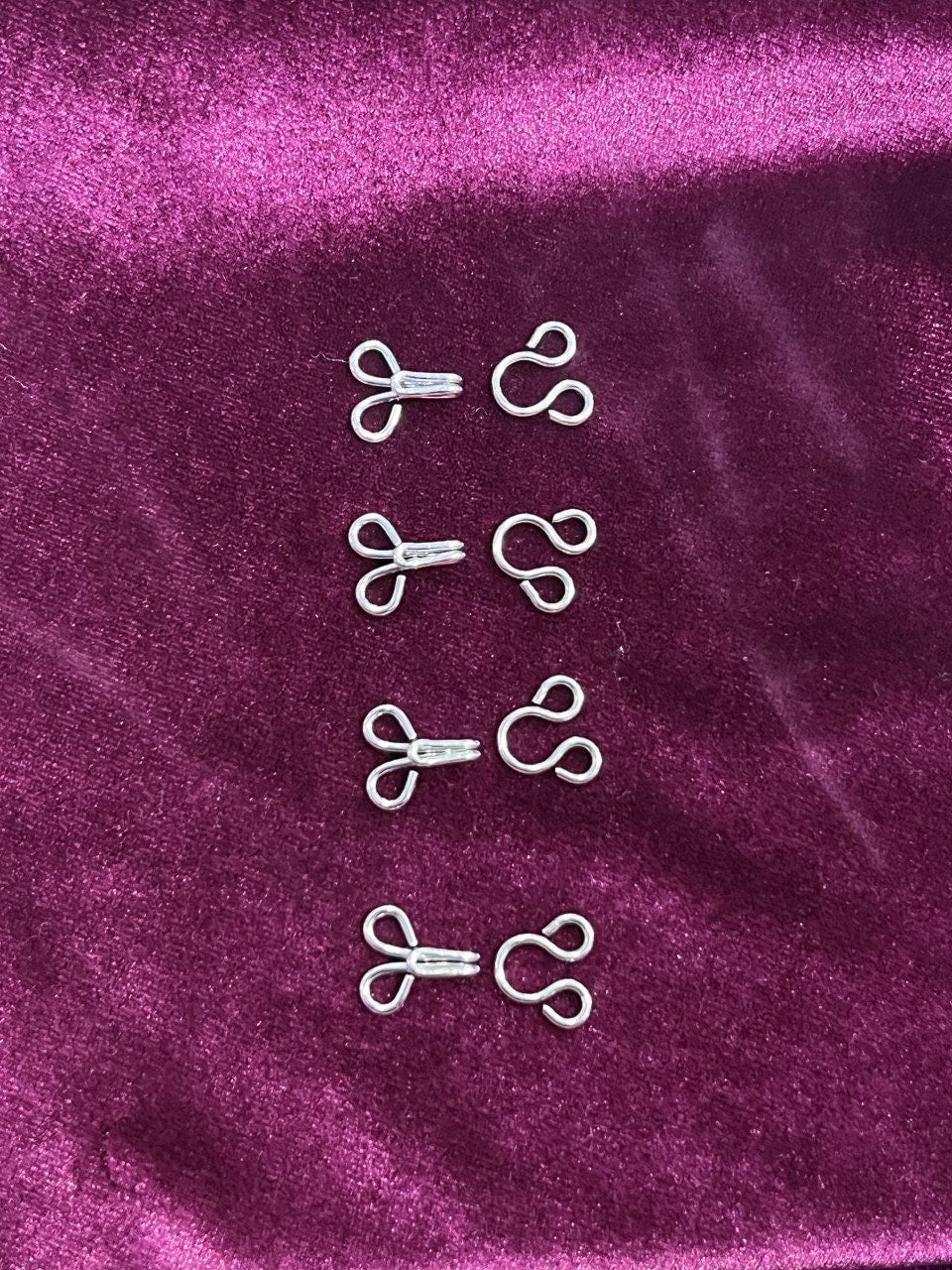 Metal Hook and Eye 4pc, Large Metal hook and Eye, Bra Closures, Fasteners, hook and eye.