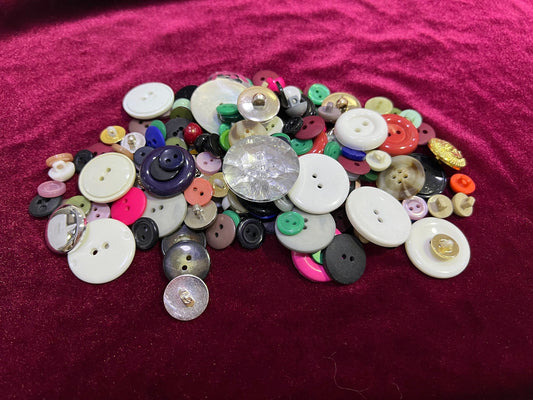 Assorted buttons 80 grams a pack, Mixed Buttons, Mystery Bag, Plastic Buttons, Random Colour Buttons, Craft Buttons, Various Buttons