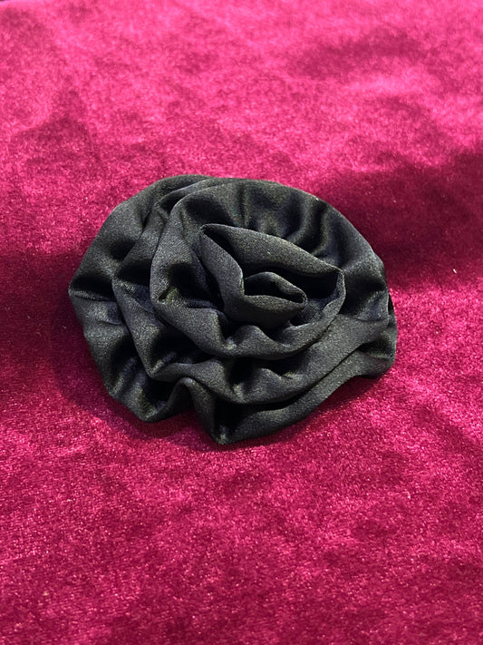 Black Rose Pin, Soft Silky Roses, Bridal Roses, Bridal Flowers, Flowers, Handmade Flowers, Rose, Fabric Roses, Appliques, Embroidered Flower