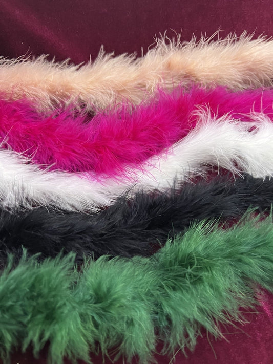 Marabou feather trimming - 1.8m strips, Black Pink Ivory Green, Swansdown Feather Trim, Marabou Feather, fashion feather. Marabou, feather.