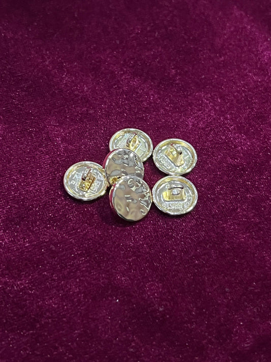 12.5mm / 20L Metal buttons, hammered buttons, gold buttons, shiny buttons, Metal Hammered buttons, textured Button, Shirt buttons, Skirt