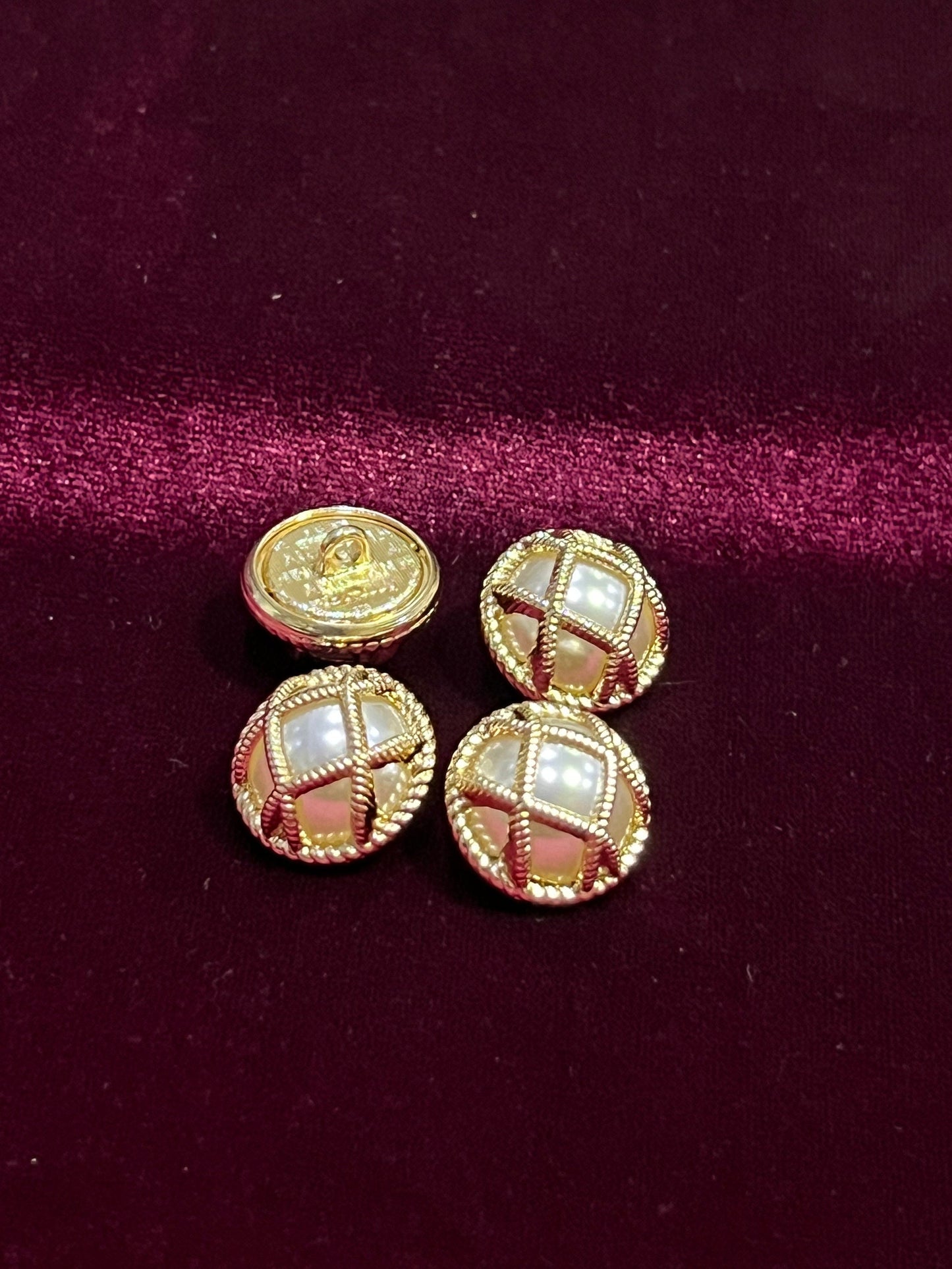 28L Pearl button with decorative cross-hatch pattern, gold button, metal gold button, metal button, Pearl button, decorative button, jacket