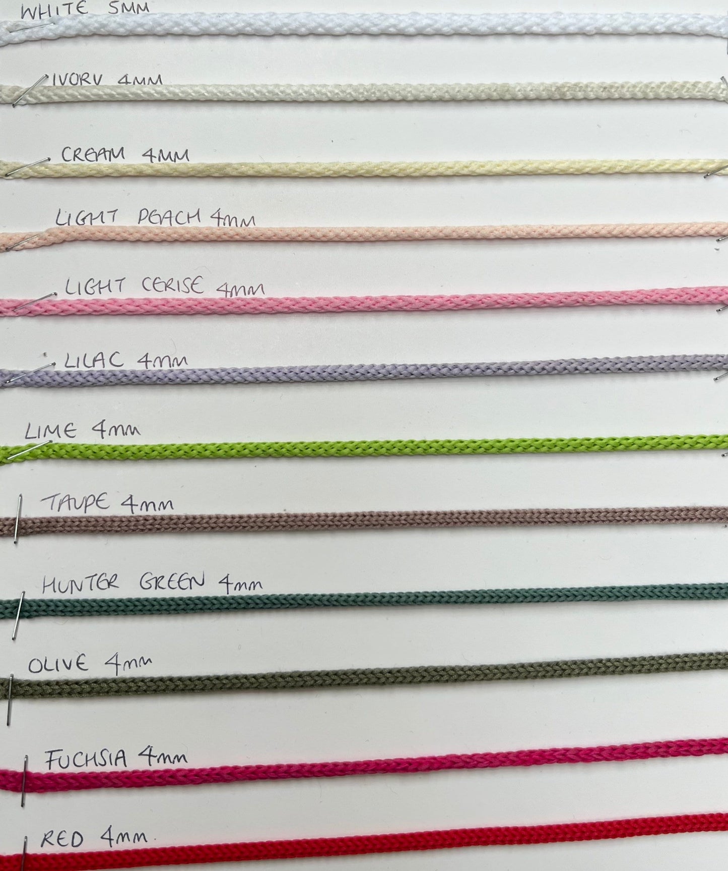 Hoodie Drawstring Soft Cord, 17 colours, 1/5/10 metres, hoody cord. Cord, knitted cord.