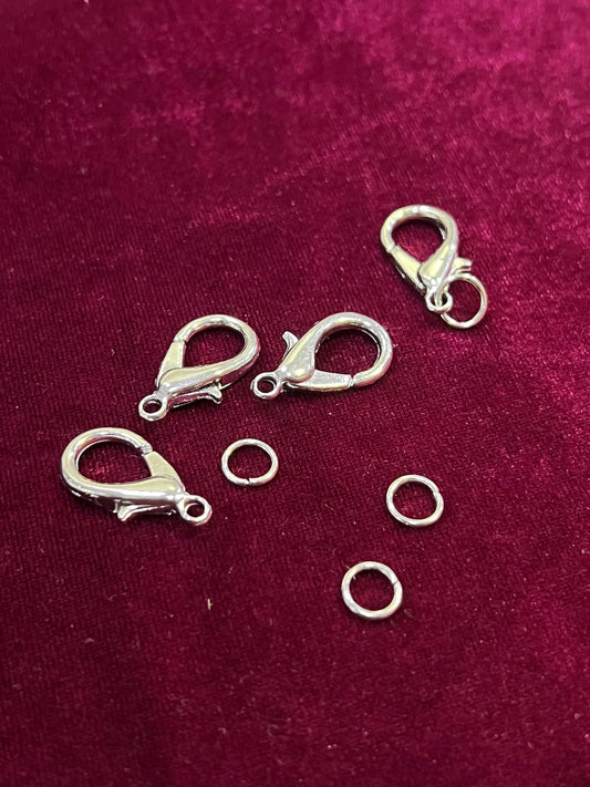 Large Metal Clasps 2Pcs, Silver Clasps, Jewellery making, Necklace Clasp, Replacement Clasp, Metal Claps, fasteners