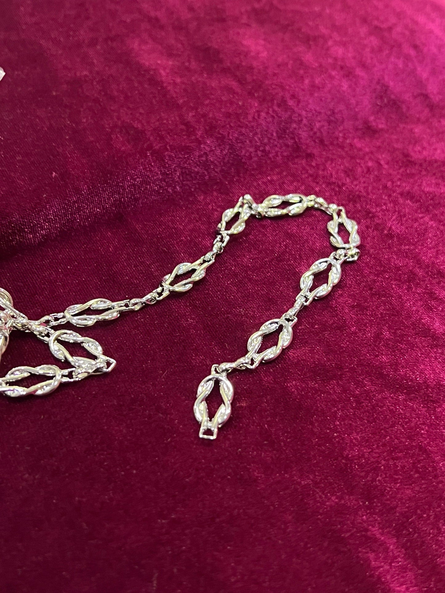 Square Knot chain pattern, Rope Knot Silver Chain, Metal Chain on roll, Metal chain, silver chain, Square Knot Chain, Patterned Chain