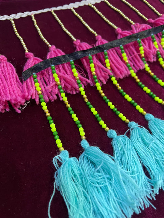 Tassel Fringe with beads trim, Cotton Tassel Trim, Decoration Ribbon, Sewing Craft, festival trim, festival fringe