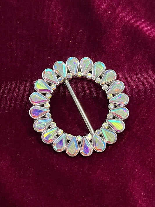 Flat Iridescent Rhinestone Metal  Buckle, Iridescent Buckle, Metal Buckle,