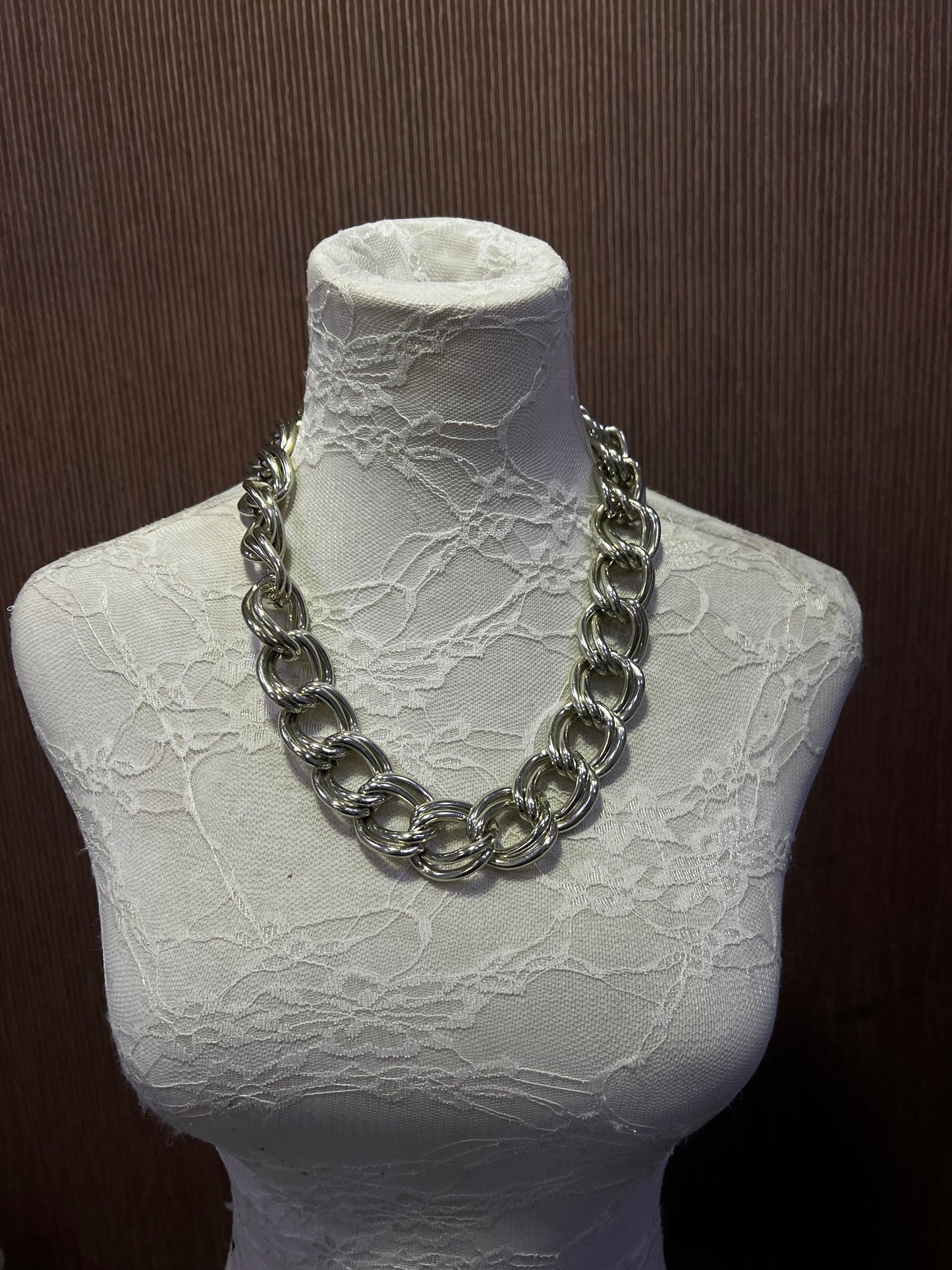 Silver / Gold Chunky Double Chain Necklace, Chain Choker, Chain Necklace, Metal Necklace, Metal Chain, Y2K Fashion, Unisex Necklace,