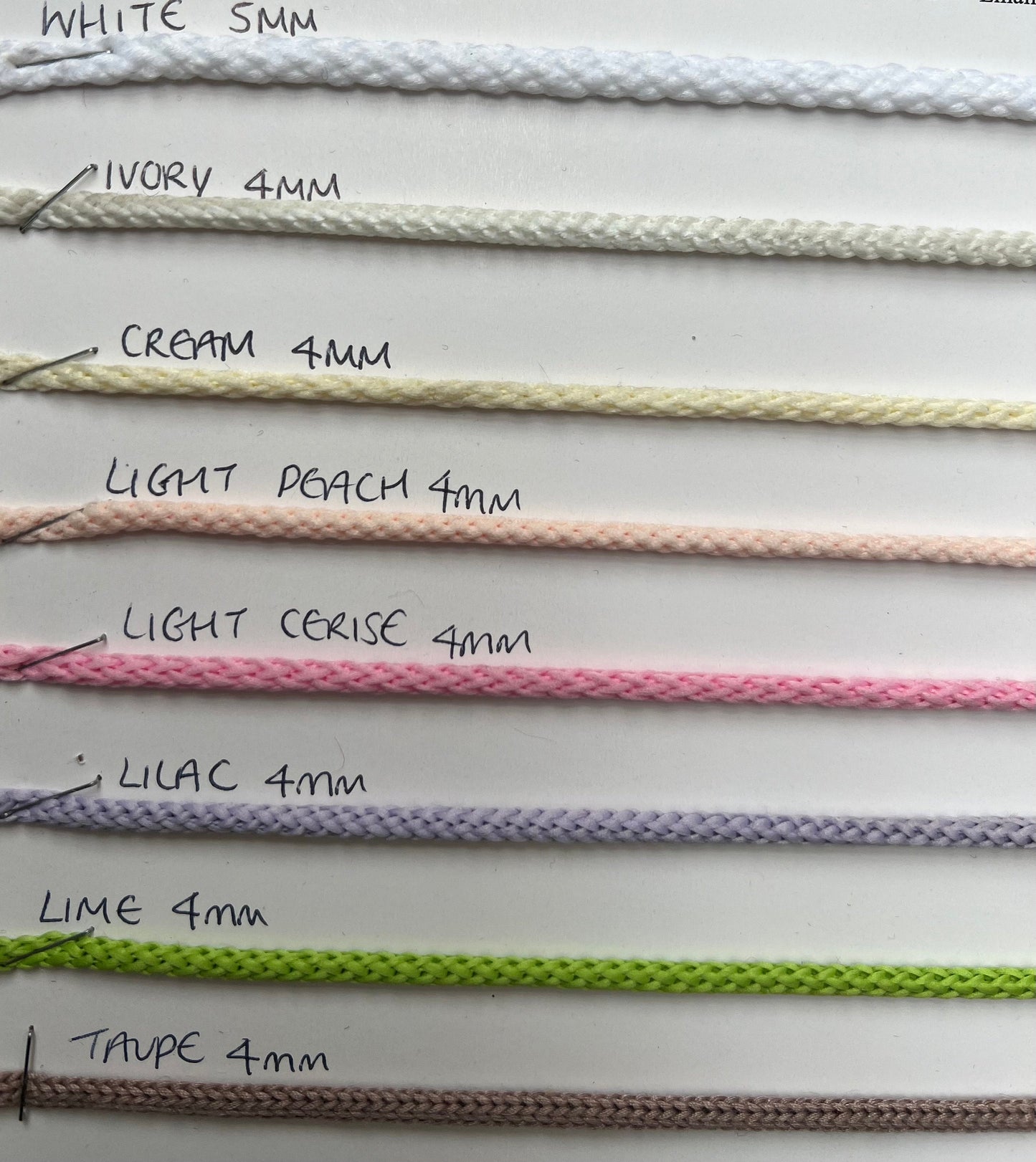 Hoodie Drawstring Soft Cord, 17 colours, 1/5/10 metres, hoody cord. Cord, knitted cord.