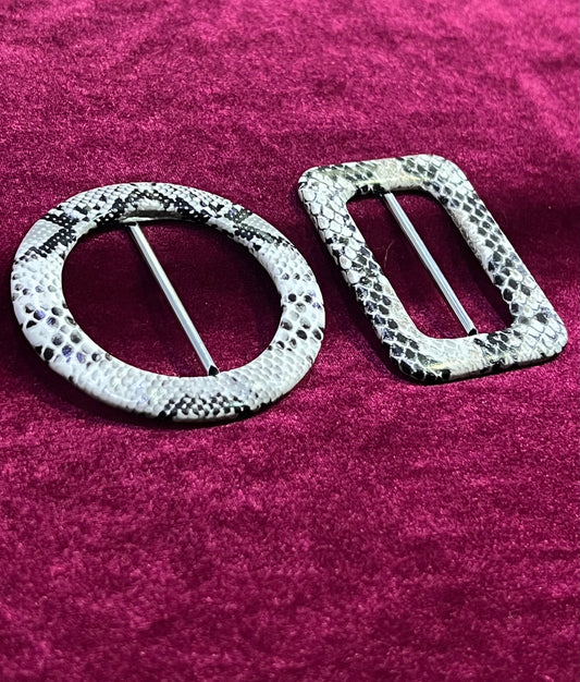 Faux Leather Snakeskin print buckle slider, Buckle Slider, Lightweight Slider, Round slider, Rectangle Slider, Snake print Buckler,