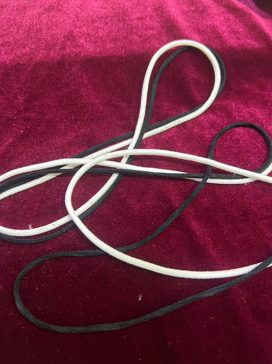 3mm Soft Round Spongy Soft Elasticated Cord, Black or White Soft thin cord, Dress elastic cord, Elasticated cord, soft cord, soft cord