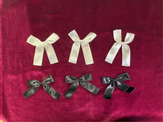 20mm bows, satin bows, ribbon bows.