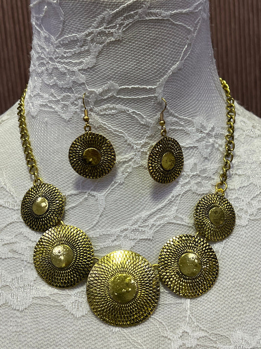 Gold Metal Plated Necklace, Chain Necklace, Aztec, Aztec necklace, Plated Necklace