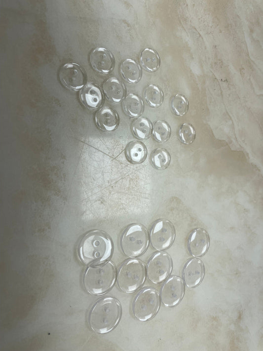 Clear buttons, shirt buttons, jigger buttons, blazer buttons, dress buttons, buttons, 20l button, 28l buttons.